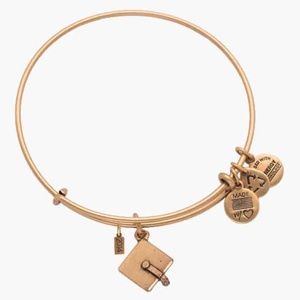 Alex and Ani Gold Graduation Cap Charm Bangle Bracelet